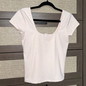 Square Neck Pink Seamless Tee